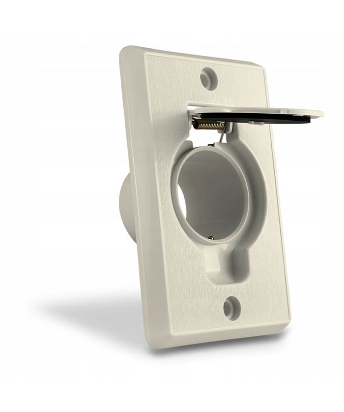 Vysavačová zásuvka WALL obdélník - béžová s nepřilnavým povrchem. Určeno pro centrální vysavače.